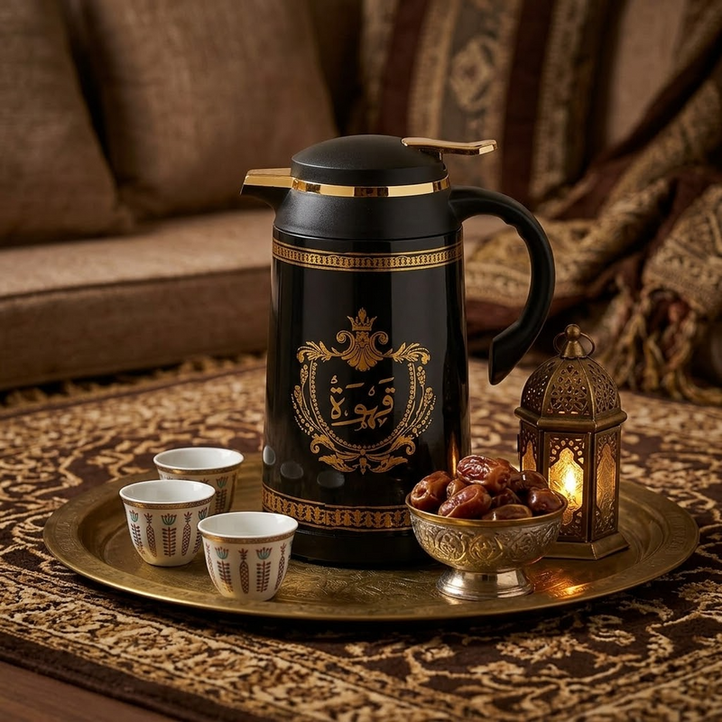 Made for majlis hospitality with cups and dates