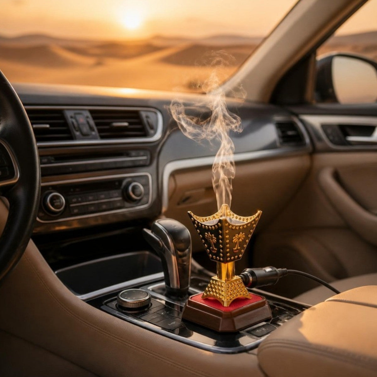 مبخرة السيارة في الكونسول ورائحة البخور في الطريق