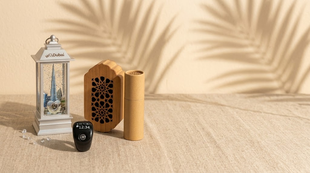 The Emirates Box: Burj Khalifa lantern, digital tasbih ring and oud box