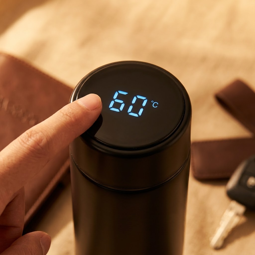 Touch LED display in the lid
